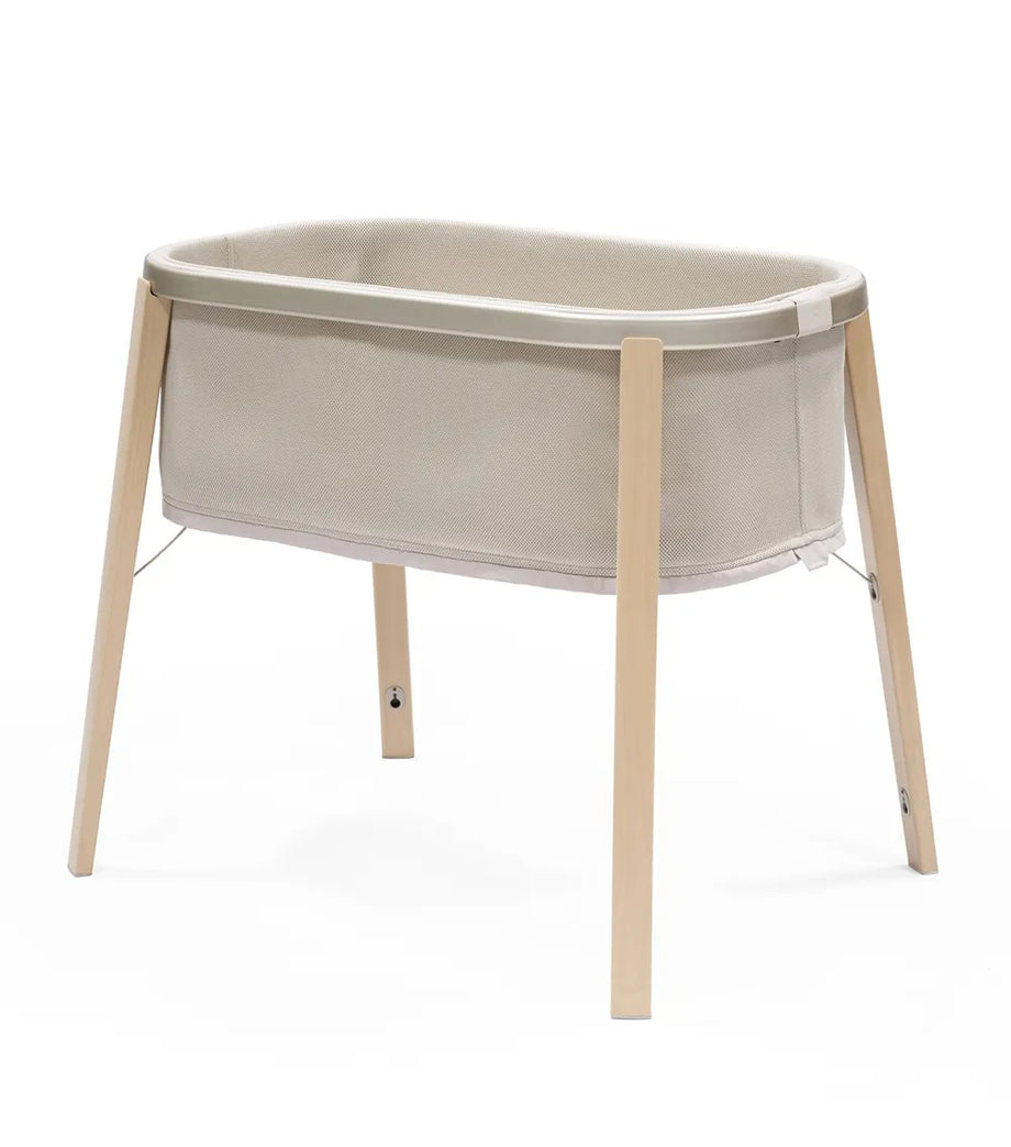 Snoozi Bassinet Sandy Beige, Ayarlanabilir Yükseklikli Nefes Alabilir Beşik