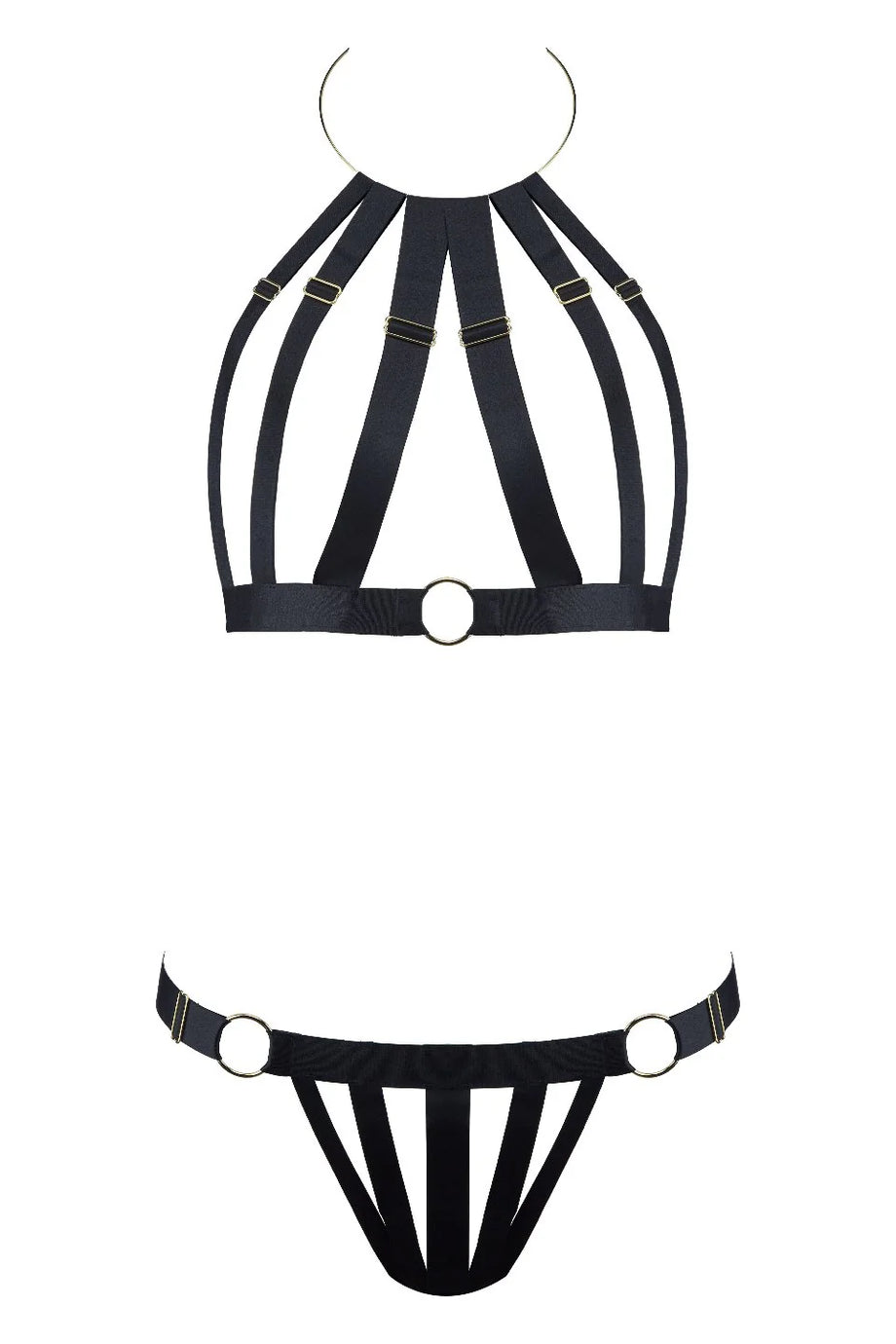 Lust For Life Set Bondage Tarzı Altın Renkli Yüzük ve Ayarlanabilir Tasarım