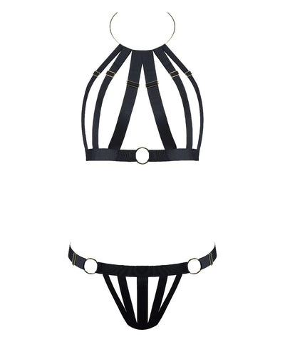 Lust For Life Set Bondage Tarzı Altın Renkli Yüzük ve Ayarlanabilir Tasarım
