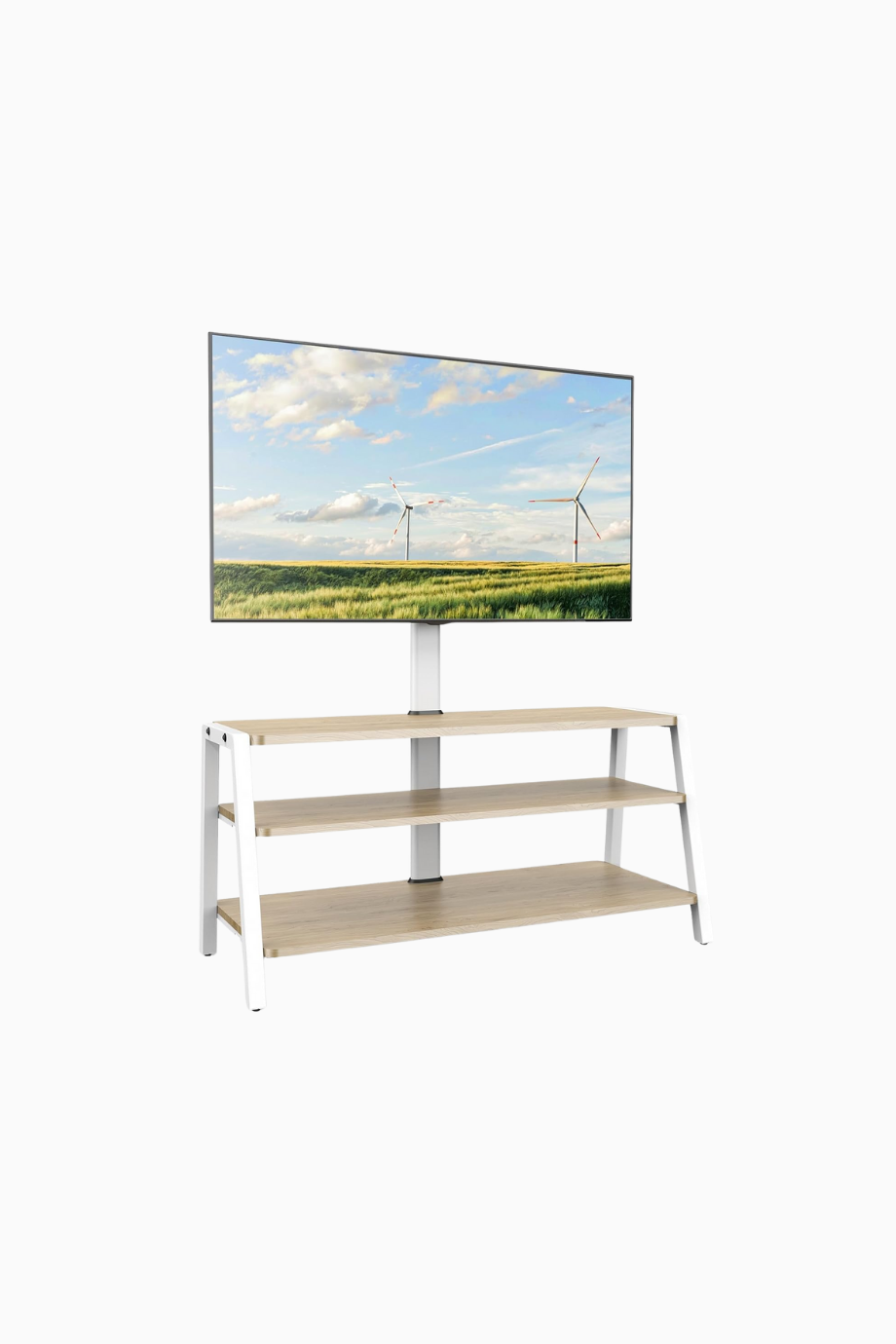TV Dolabı 37–70", 35 kg Taşıma, Ayarlanabilir Yükseklik, 3 Ahşap Raf