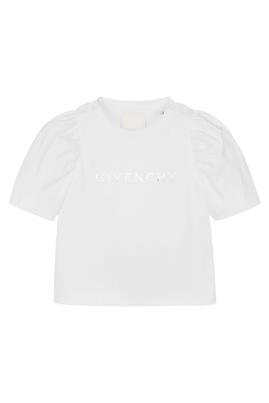 Çocuklar için Logolu Kabarık Kollu T-Shirt - Beyaz