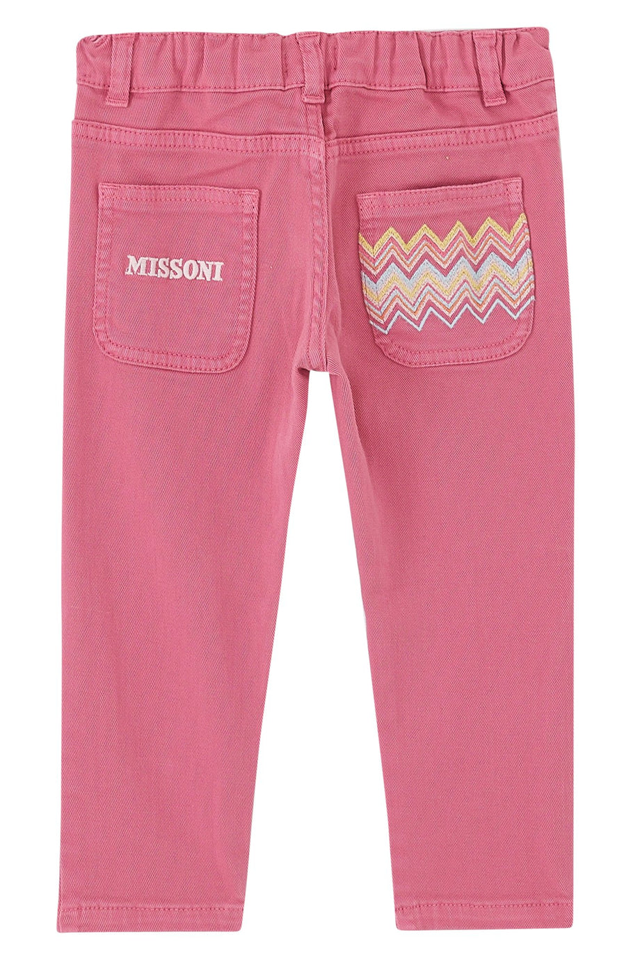 Çocuk Logo Cepli Kot Pantolon - Pastel
