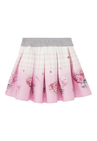 Çocuklar İçin Neopren Pembe Gül Desenli Pilili Etek