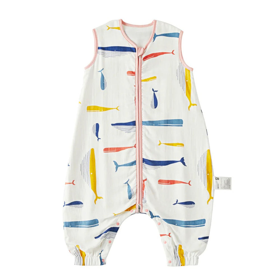 Whale Ayaklı Bebek Uyku Tulumu, Nefes Alabilir, Fermuarlı