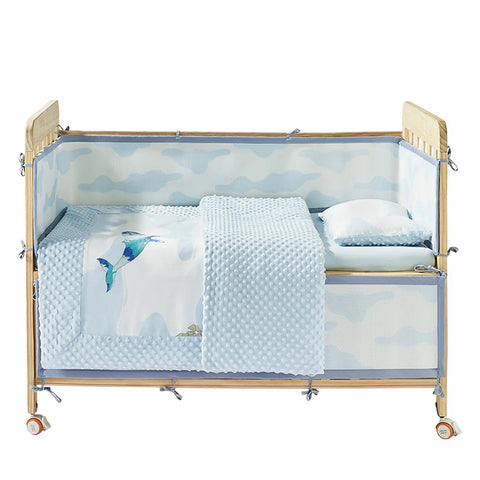 Whale Blue S Boy 3 Parça Bebek Yatak Takımı, 130x70 cm