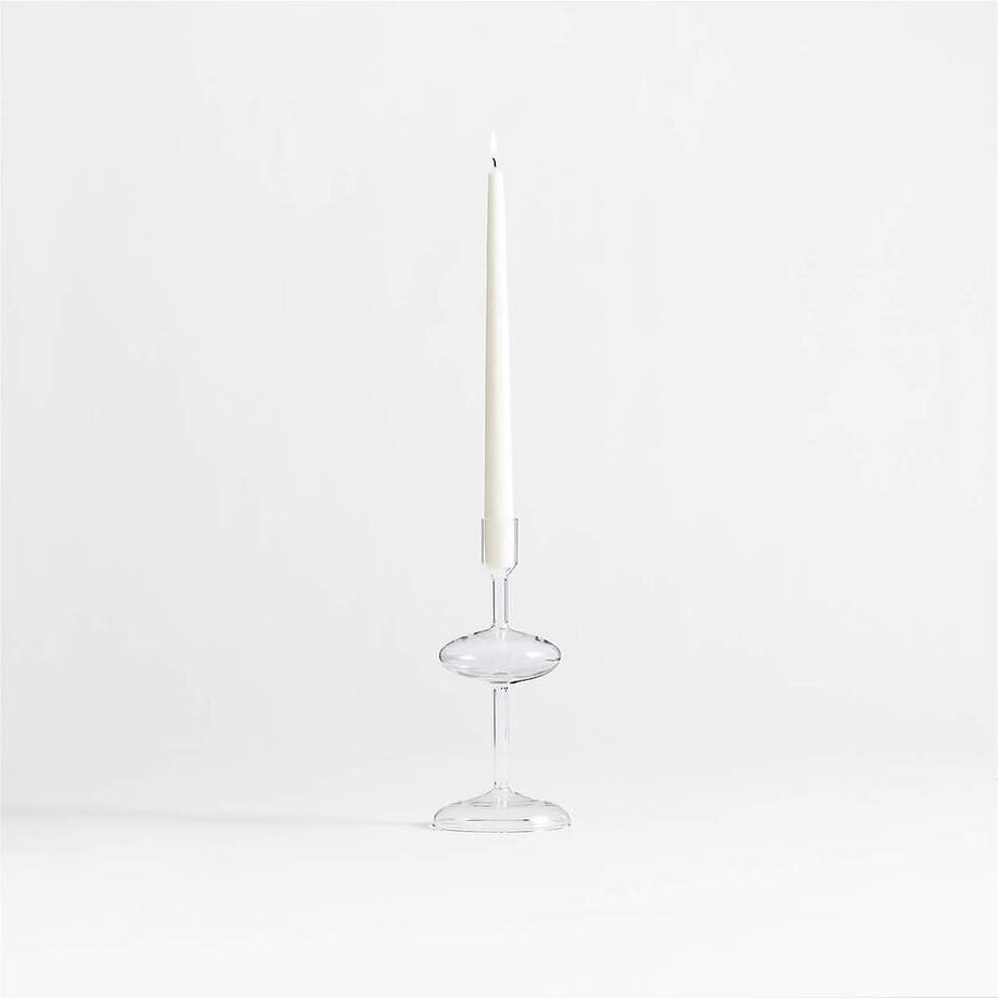 Venezia Küçük Şeffaf Cam Konik Mumluk, Yüzyıl Ortası Modern Tasarım