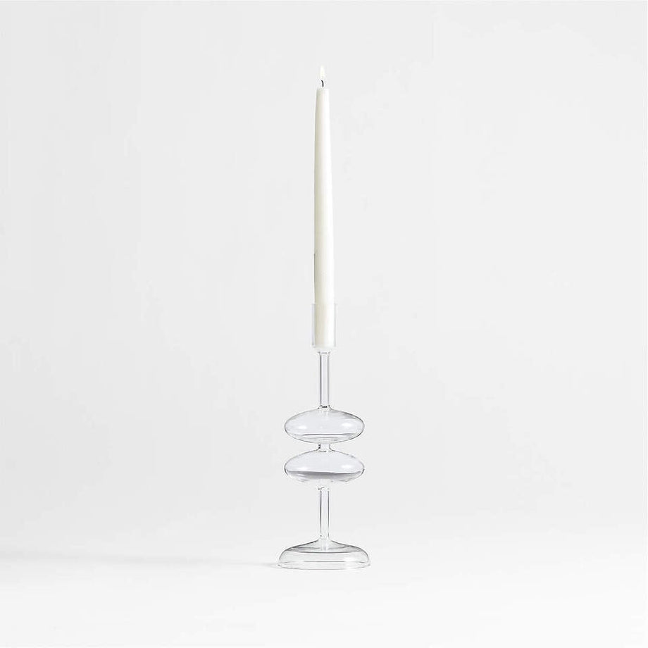 Venezia Orta Şeffaf Cam Konik Mumluk