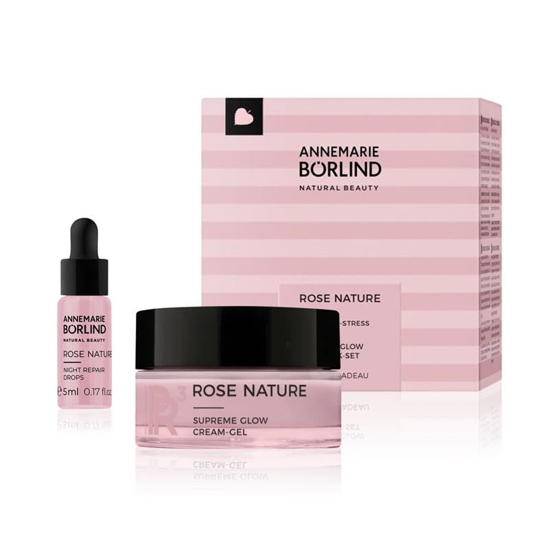 Rose Nature Supreme Glow Krem Jel Hediye Seti (50 ml + 5 ml) Stres Reaksiyonlarına Karşı Korur ve Melatonin Üretimini Güçlendirir