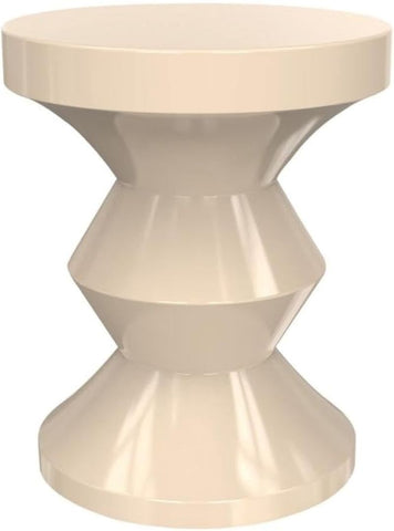 Zolimi Metal Yan Sehpa, Parlak Yüzey, 35.5x46 cm, Bej