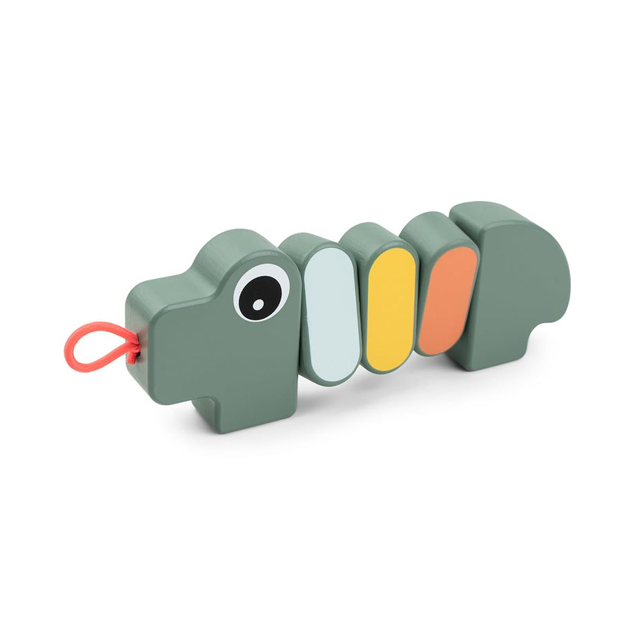 Twist & Turn Croco Yeşil Ahşap Bebek Oyuncağı, 6 Ay+, Motor Becerilerini Destekler