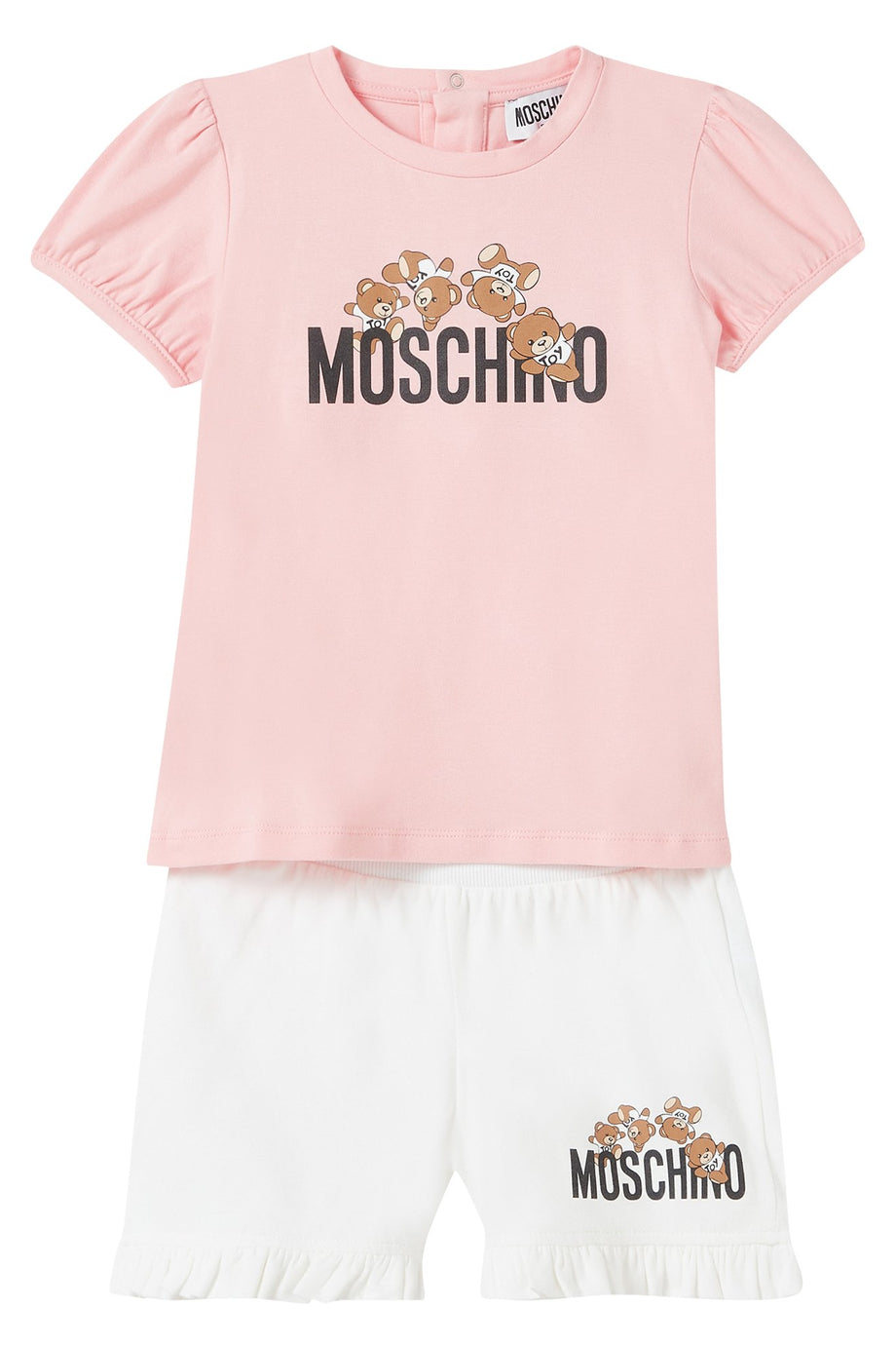 Çocuk Logo T-Shirt ve Şort Takımı - Açık/Pastel Pembe