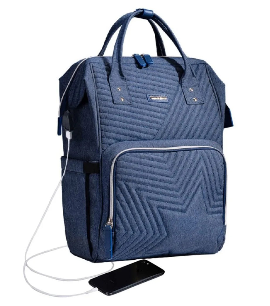 Nova Blue Bebek Bezi Çantası, Çok Bölmeli, USB Özellikli 42x32x18 cm