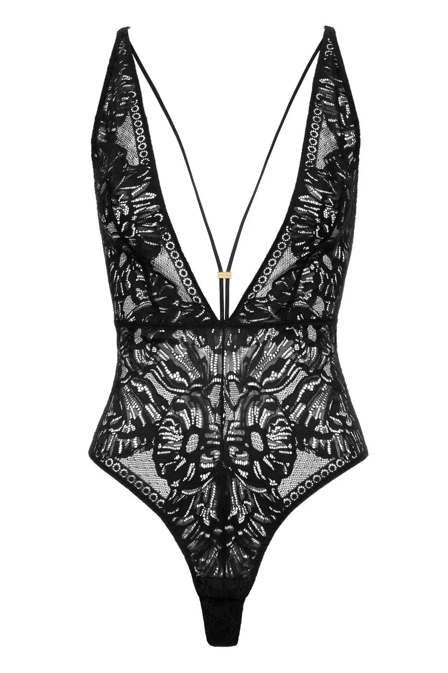 Love Soul Dantelli Şeffaf Body, GRS Sertifikalı, Çiçek Dantel, Derin Dekolte, İnce Kurdele Detaylı