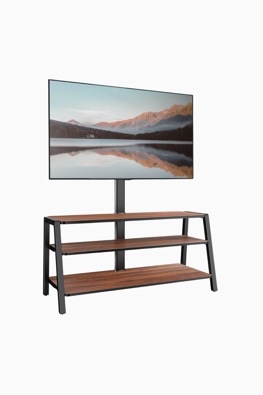 TV Dolabı 37–70", 35 kg Taşıma, Ayarlanabilir Yükseklik, 3 Ahşap Raf
