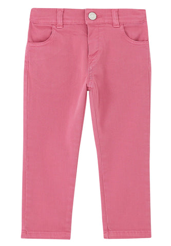 Çocuk Logo Cepli Kot Pantolon - Pastel