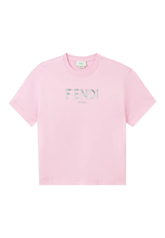 Günlük Konforlu Logo Detaylı Tişört - Pembe