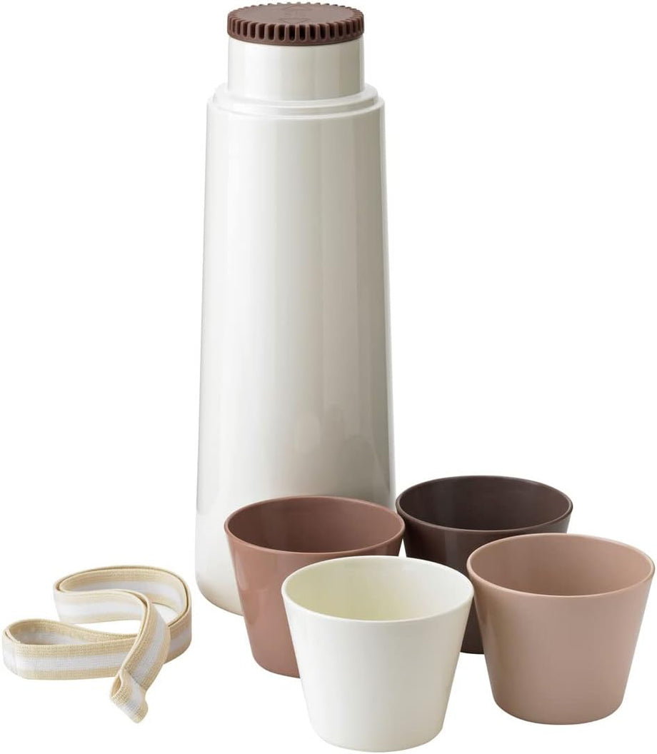 Stolton Piknik Yalıtımlı Matara,4 Bardaklı Renkli Sürahi (1 L)