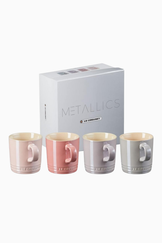 4’lü Stoneware Mug Seti 350 ml, Metallics Rosé Renk Koleksiyonu