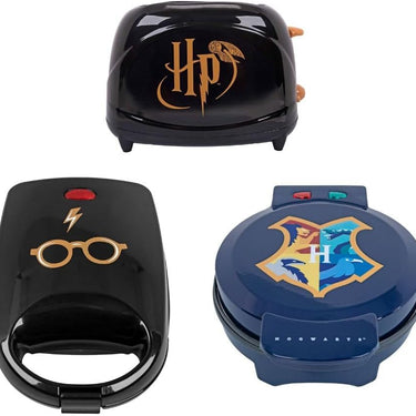 Harry Potter 2 Dilimli Tost Makinesi, Hogwarts Waffle Makinesi ve Sandviç Makinesi Kombosu