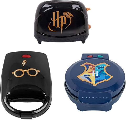 Harry Potter 2 Dilimli Tost Makinesi, Hogwarts Waffle Makinesi ve Sandviç Makinesi Kombosu