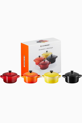 4’lü Mini Cocotte Seti 200 ml Taş Seramik, Fire & Flame Renkler