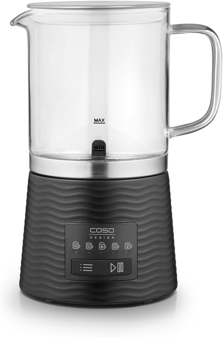 CappuLatte Cam Süt Köpürtücü 5 Fonksiyonlu Sıcak Soğuk Köpük 400 ml LED Ekranlı