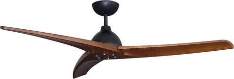 Lypsi Tavan Vantilatörü 142 cm, DC Motor, Uzaktan Kumandalı, Siyah/Ahşap