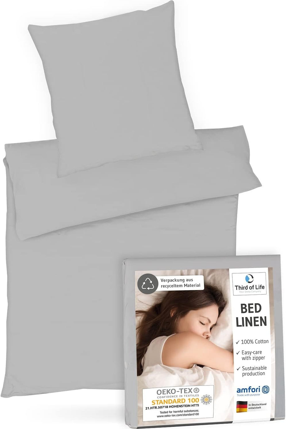 135x200 cm Yatak Örtüsü Seti, %100 Pamuk, Oeko-Tex Sertifikalı, Yumuşak ve Kabaran, Alman Tasarımı