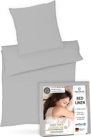 135x200 cm Yatak Örtüsü Seti, %100 Pamuk, Oeko-Tex Sertifikalı, Yumuşak ve Kabaran, Alman Tasarımı