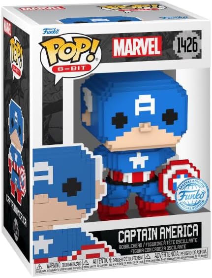 Pop! Marvel: 8-Bit, Captain America Vinil Koleksiyon Figürü, Marvel Comics