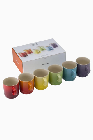 6’lı Stoneware Mug Seti 350 ml, Rainbow Renk Koleksiyonu