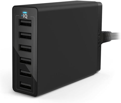 60W 6 USB Portlu Masaüstü Şarj Cihazı, PowerIQ Teknolojili Hızlı Şarj
