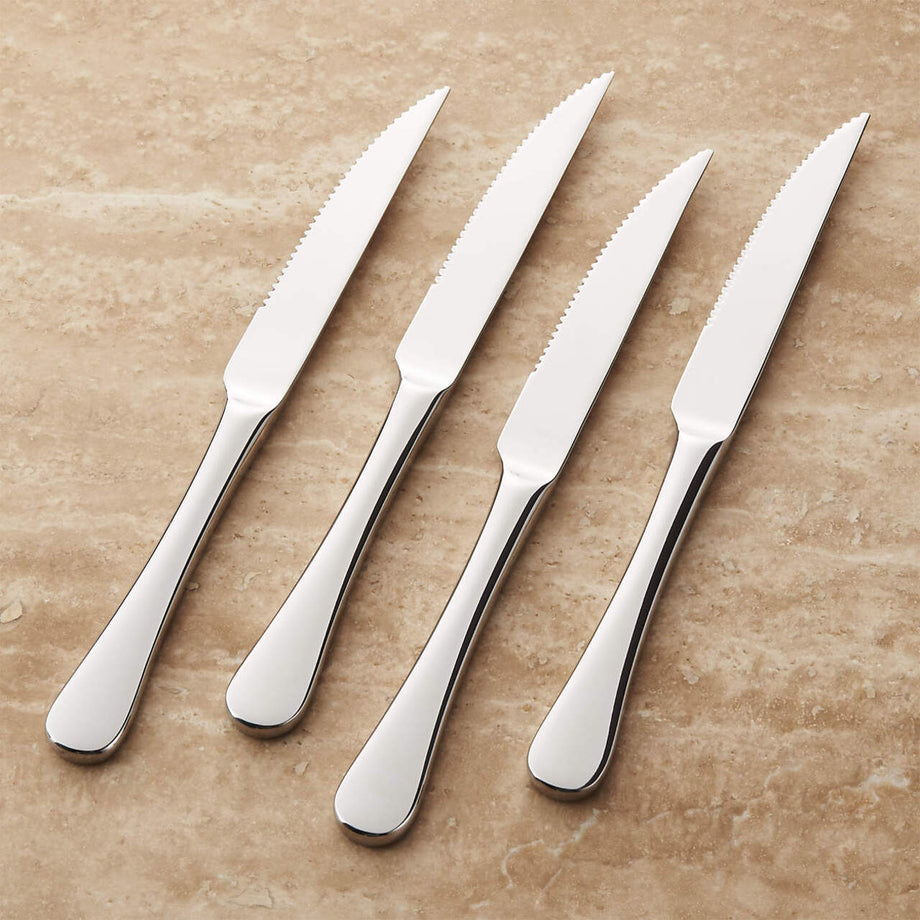Caesna Mirror Çelik Steak Bıçakları, 4'lü Set - Şık ve Dayanıklı