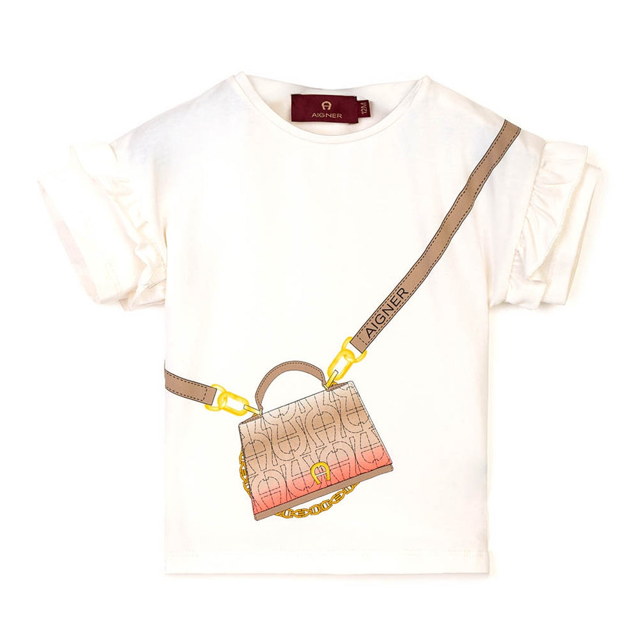 Snow White Kız T-Shirtü, %95 Pamuk %5 Elastan, Kız Çocukları İçin Beyaz ve Şık