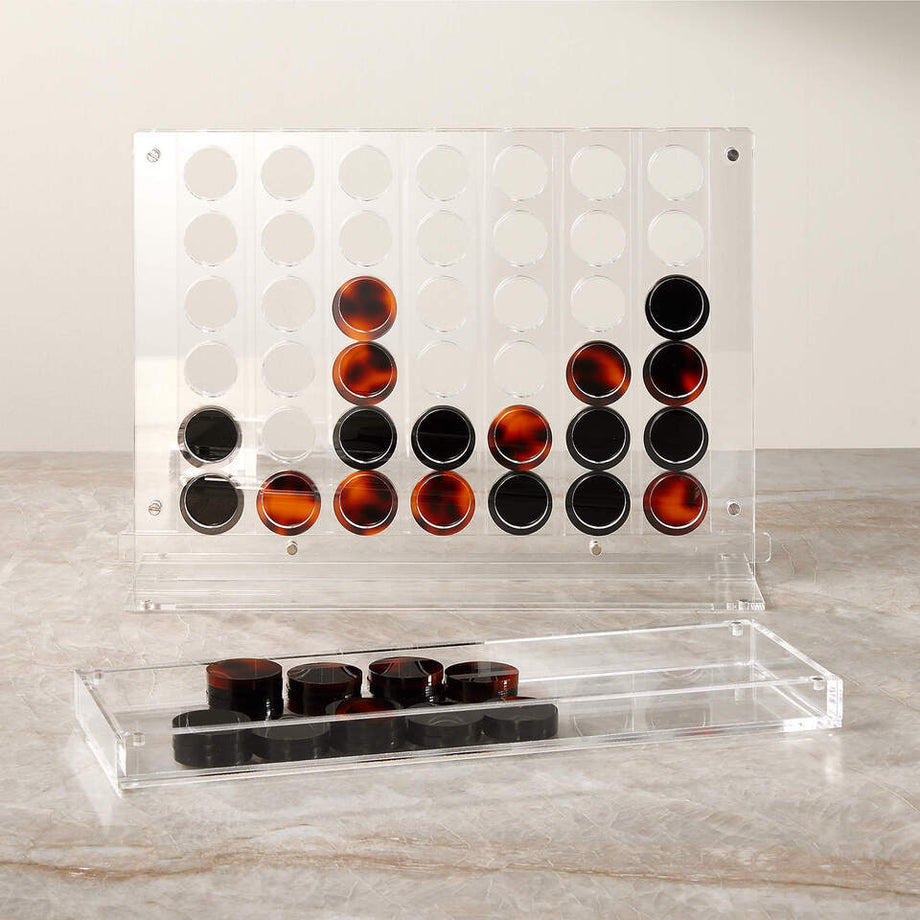 Kaplumbağa Akrilik Dörtlü Sıra Oyunu, Şeffaf Akrilik Tahta ve Kaplumbağa Kabuğu Parçalar