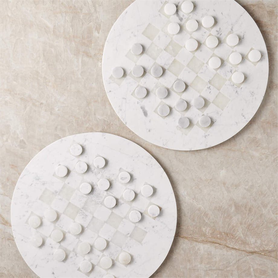 Circulus Beyaz Alabaster Taş ve Mermer Dama Seti