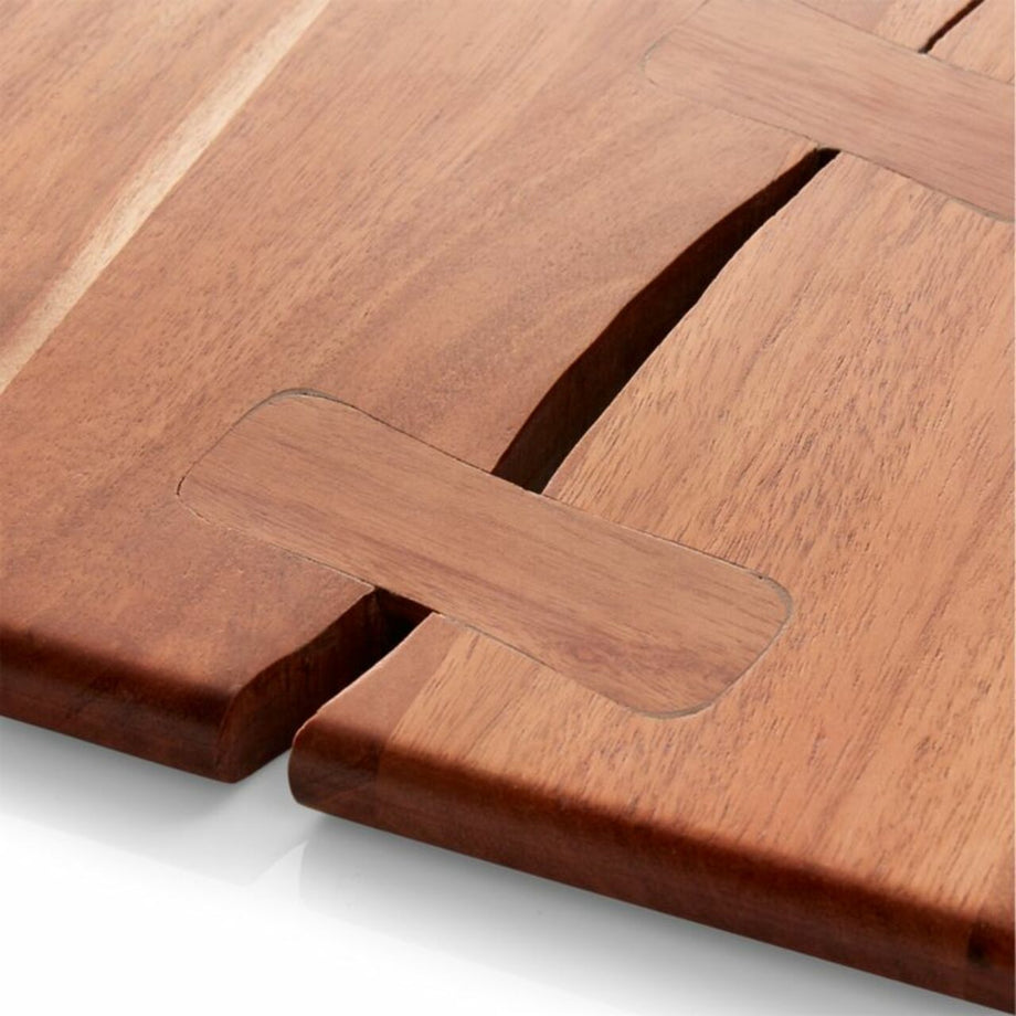 Büyük Akasya Tahtası, El Yapımı, Şeffaf Lake Kaplama ve Kelebek Eklem Detayı