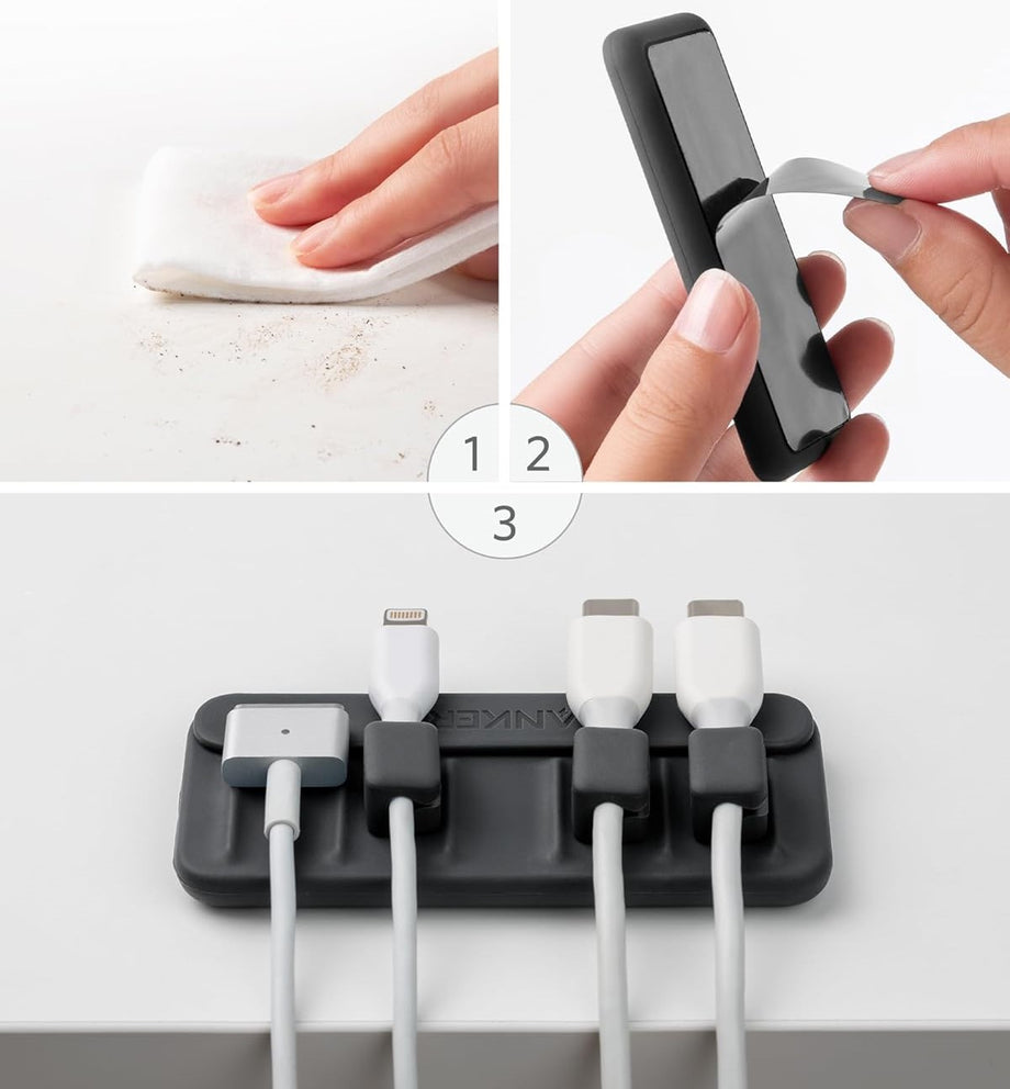 Manyetik Kablo Tutucu,5 Klipsli, Yeniden Kullanılabilir, Her Yüzeye Yapışan Kablo Düzenleyici
