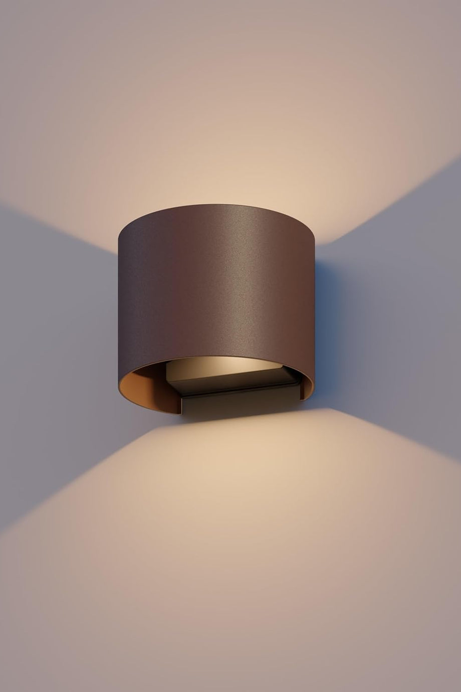 LED Oval Duvar Lambası, Pas Rengi, İç ve Dış Mekan Kullanımı İçin Ayarlanabilir