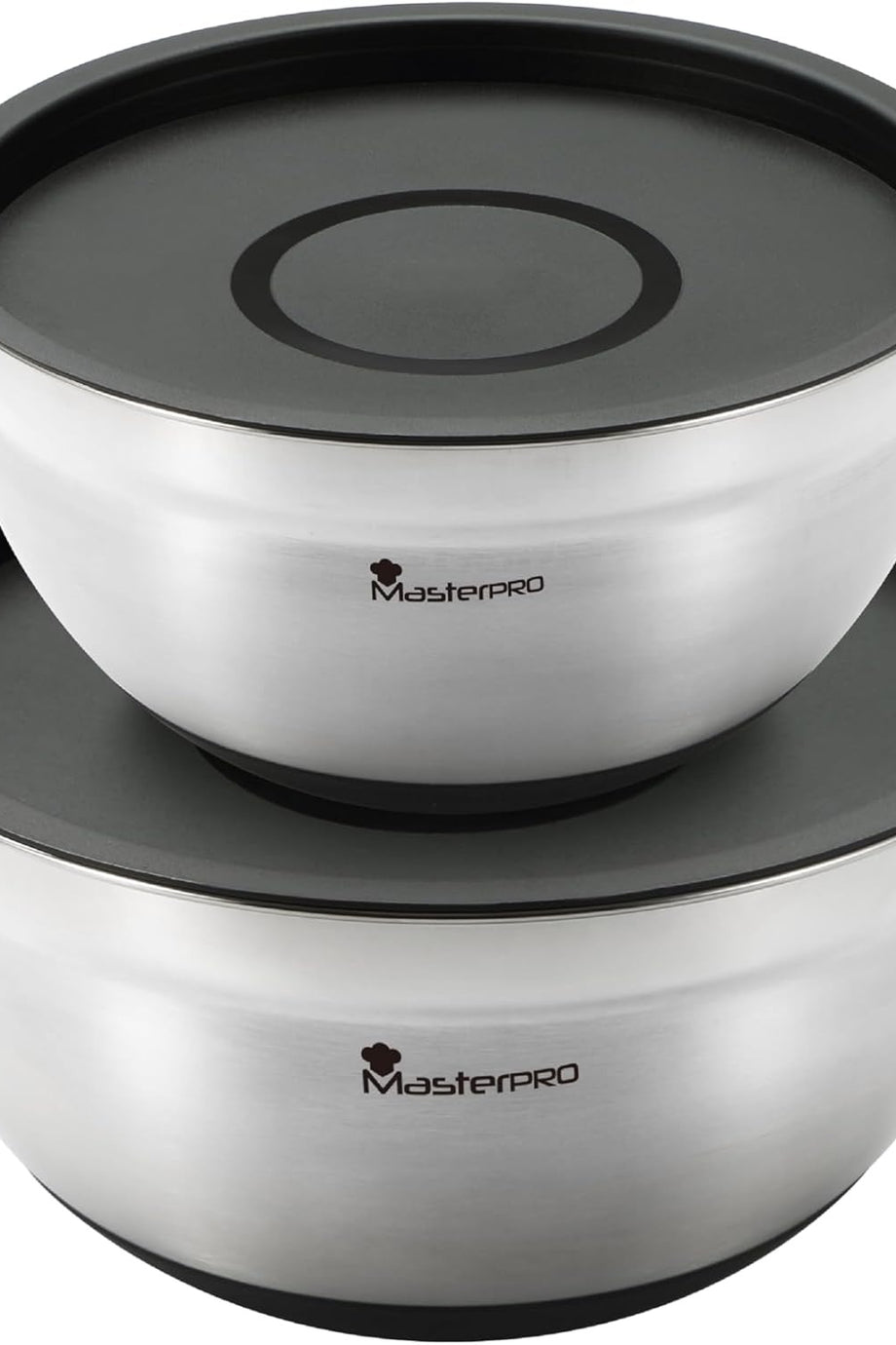 Foodies Collection 4'lü Renkli Paslanmaz Çelik Karıştırma Kasesi SetiÖlçü Skalası ve Kapaklı