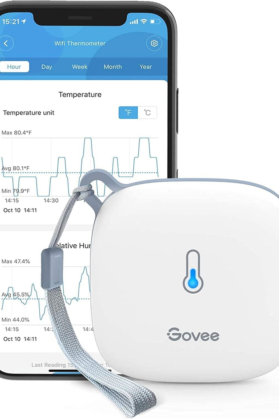 Termometre ve Higrometre,Wi-Fi Bağlantılı, Uygulama Bildirimi ve Veri Depolama Özellikli