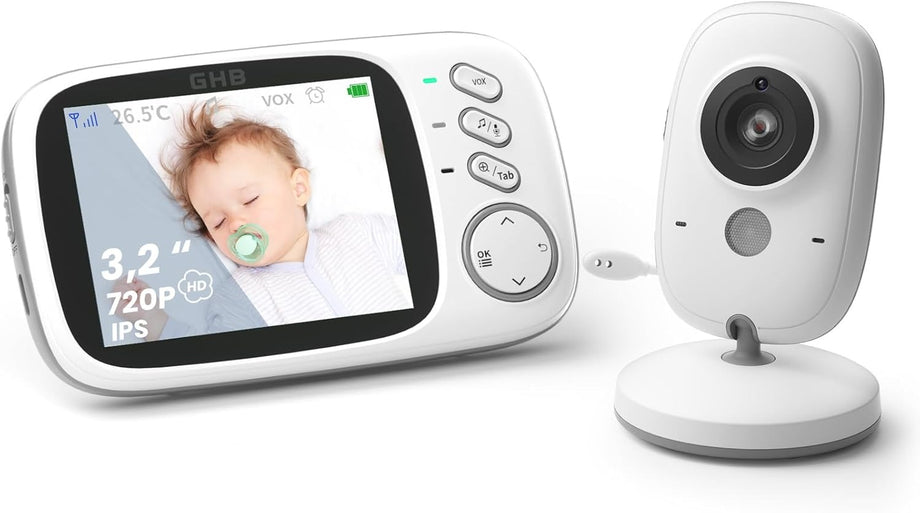 Bebek Kameralı Monitör, 3.2" LCD, Gece Görüşü, VOX Modu, İki Yönlü Konuşma, Ninni