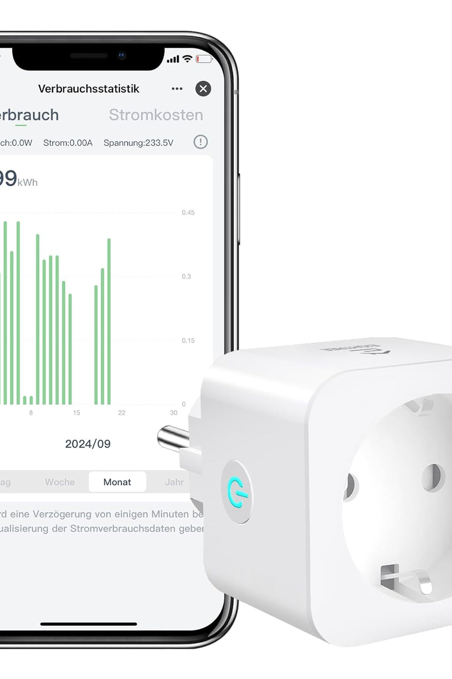 Akıllı WLAN Priz, Enerji Takibi & Zamanlayıcı, Uzaktan Kumanda, 16A, TÜV Sertifikalı