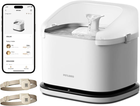 RFID Akıllı Kedi Çeşmesi 3L, Uygulama ile Hidrasyon Takibi, Paslanmaz Çelik