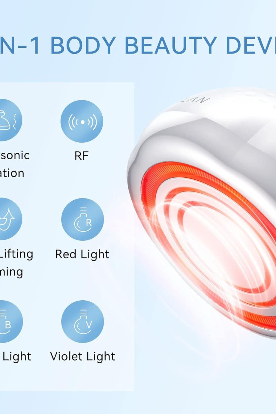 5’i 1 Arada Selülit Masaj Cihazı Ultrasonik, EMS, LED Terapi, Lenf Drenaj & Vücut Şekillendirme