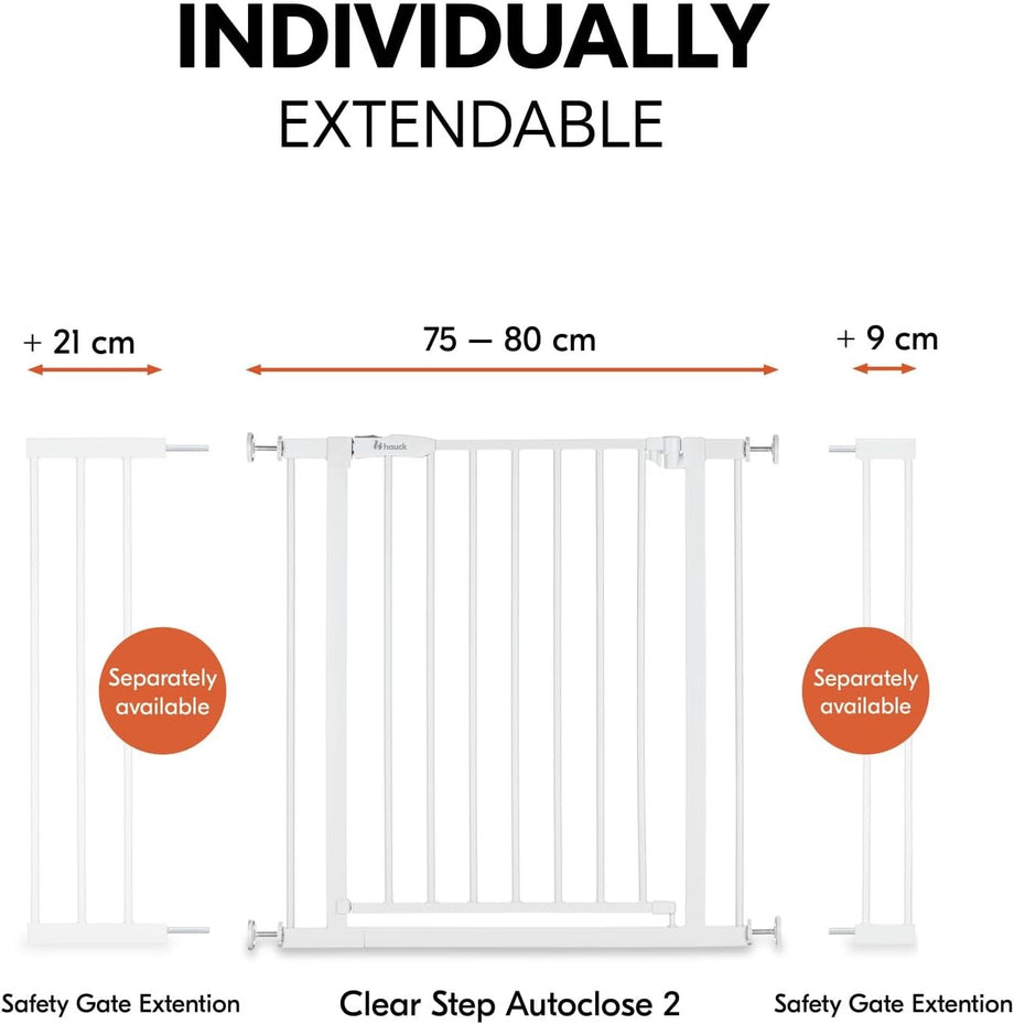 Open N Stop 2 Güvenlik Kapısı, 75-80 cm, Delme Gerektirmeyen, Çift Yönlü Açılan, Manuel Kilitleme