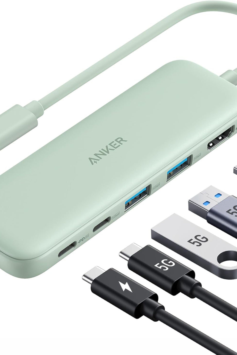 USB-C Hub 332 (5’i 1 Arada) 4K HDMI, 100W PD-IN, 5Gbps USB-C ve USB-A Veri Portları