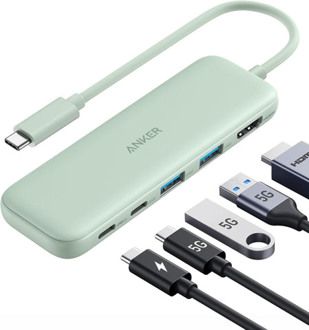 USB-C Hub 332 (5’i 1 Arada) 4K HDMI, 100W PD-IN, 5Gbps USB-C ve USB-A Veri Portları