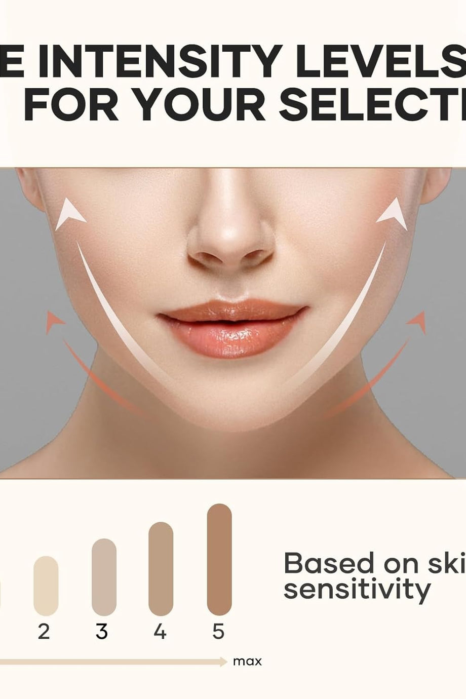 EMS Yüz Sıkılaştırıcı 3 Mod, 5 Kademeli V-Shape Çene ve Yüz Şekillendirici Masaj Cihazı