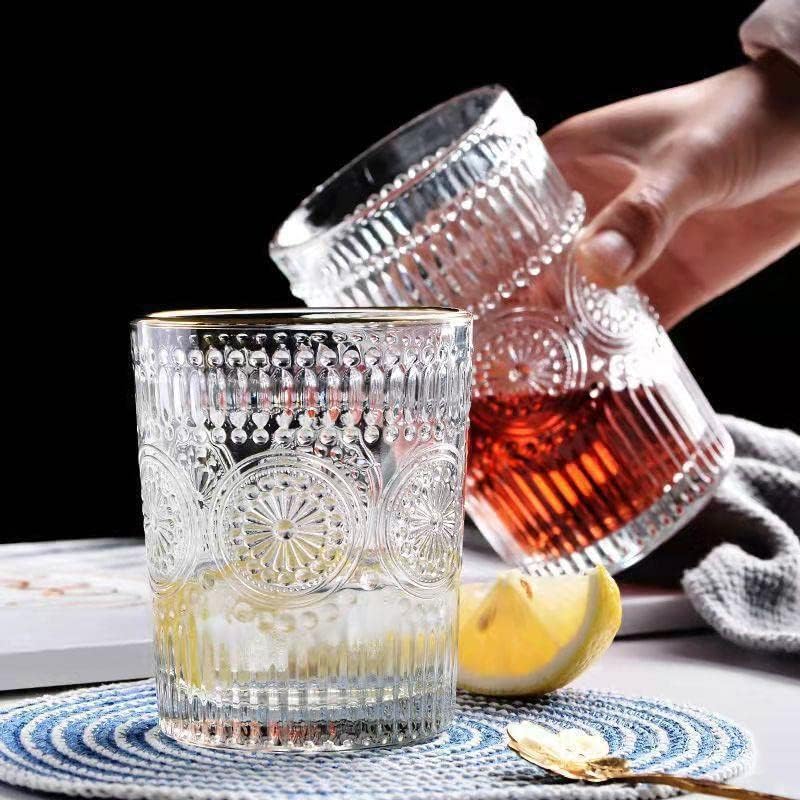 6'lı Vintage Cam Bardak Seti 360 ml, Şık ve Dayanıklı Tasarım